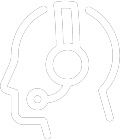 icon of person on live support headphones