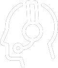 icon of person on live support headphones icon of person on live support headphones